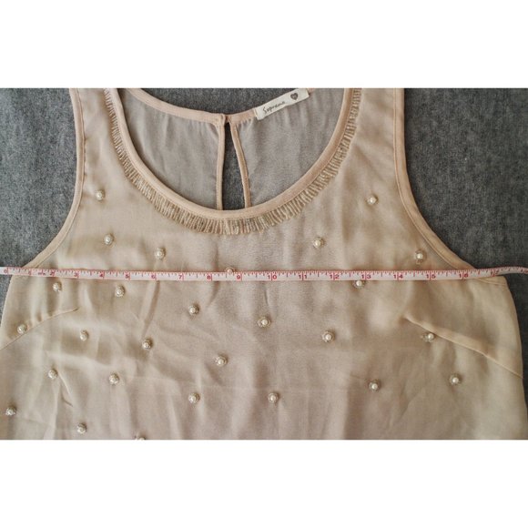 Soprano Pink Embellished Beaded Crop Tank Top Sz M - Picture 4 of 4